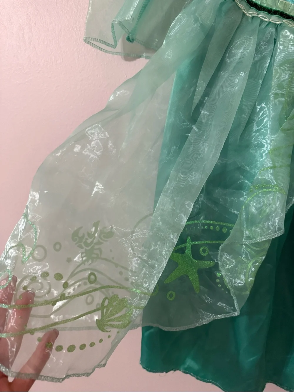 Disney Little Mermaid Ariel Sparkle Deluxe Dress Girls Size 4-6X